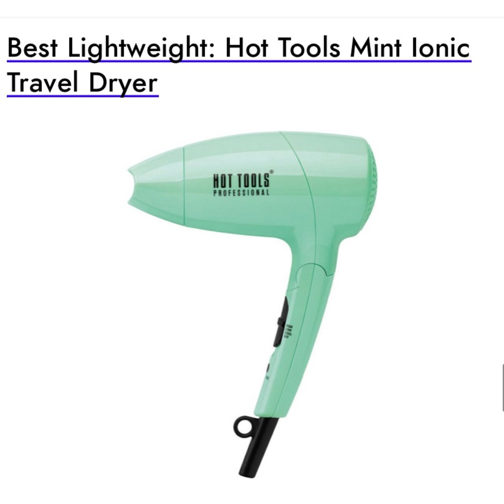 Best Lightweight:Hot Tools Mint Ionic Travel Dryer